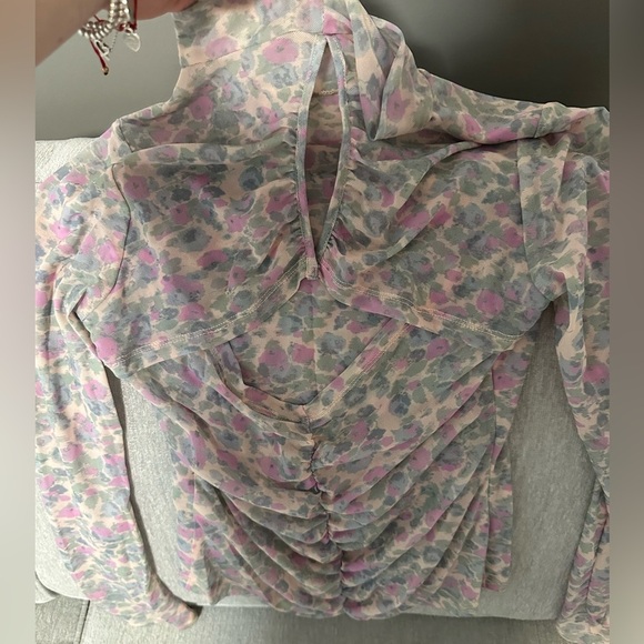 Anthropologie Tops |Anthropologie Sheer Mesh Gauzy Cutout Turtleneck Size XS - Picture 2 of 8